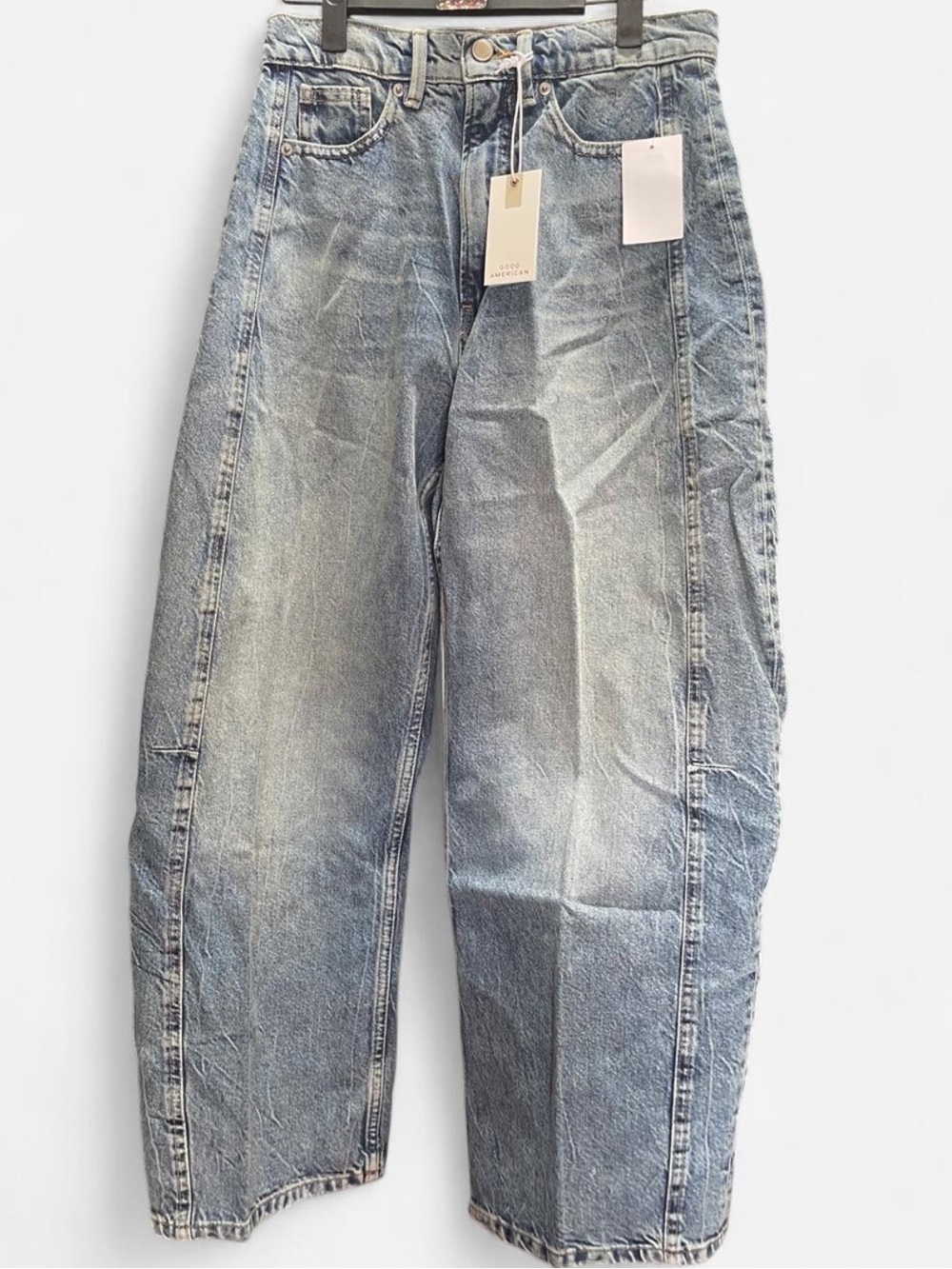 Good American Good Extreme Barrel Blue Denim Jeans
